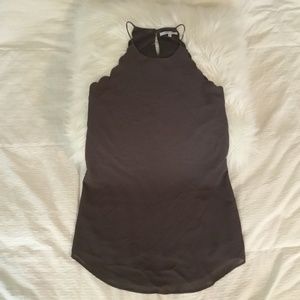 Naked Zebra High Neck Scalloped Sleeveles Dress